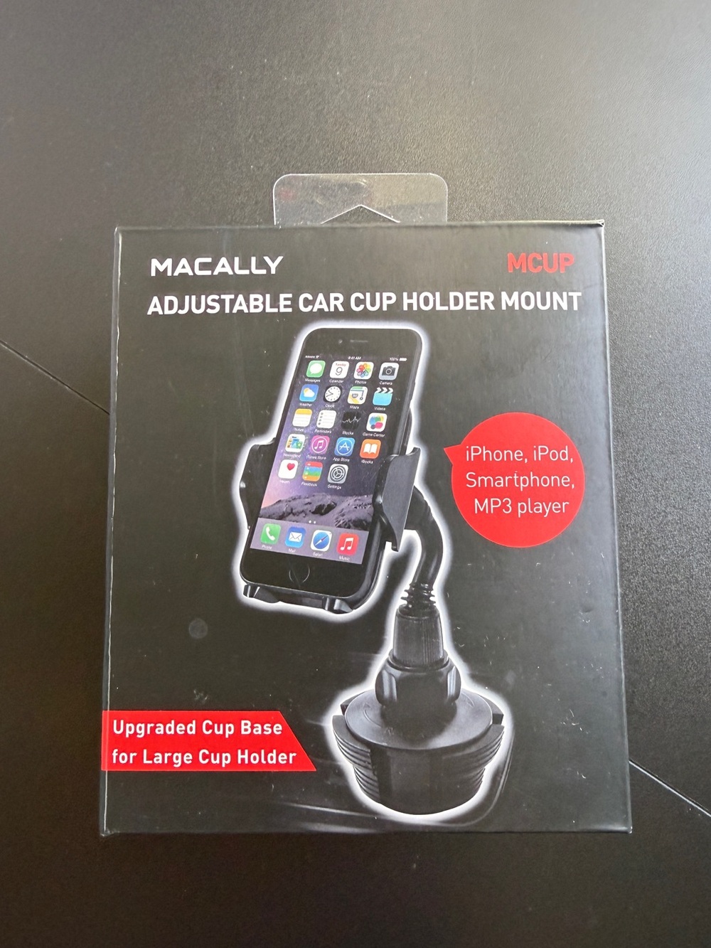 Macally MCUP Adjustable Car Cup Holder Phone Mount Upgraded Base NIB OS
